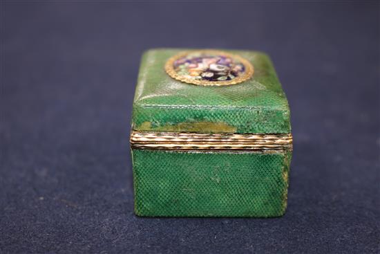 A late 18th century Continental shagreen snuff box 2.25in.